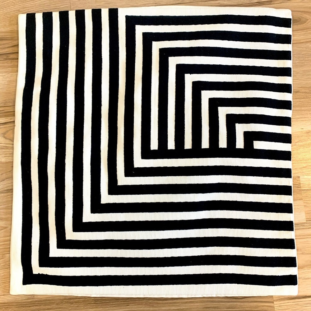 West Elm Modern Black White Pillow Cover